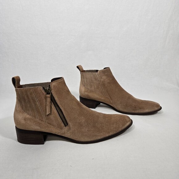 PAUL GREEN Old Money Elevated Basic TAN Suede Leather Chelsea Booties Size 10.5. - Picture 1 of 17